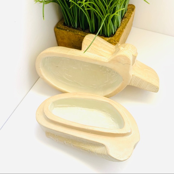 Vintage elephant hand carved soapbox from Kenya - Picture 4 of 8